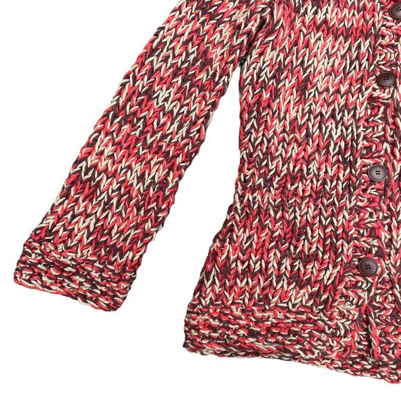 525 Chunky Knit Cardigan Size S Fall Colors Acrylic Blend Knit Boho Sweater $108 - Picture 4 of 12